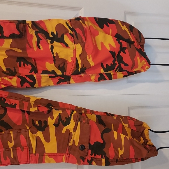 ROTHCO Oversized Baggy Orange Camo Trendy Pants Size Xs - Picture 4 of 9